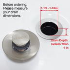 LEKEYE Tub Stopper | Shower Drain Hair Catcher | Pop-up Drain Stopper with Strainer | Bathroom Bathtub Plug | Drain Protector for 1-1/2 to 1-3/4" Bath Drain Hole - Brushed Nickel