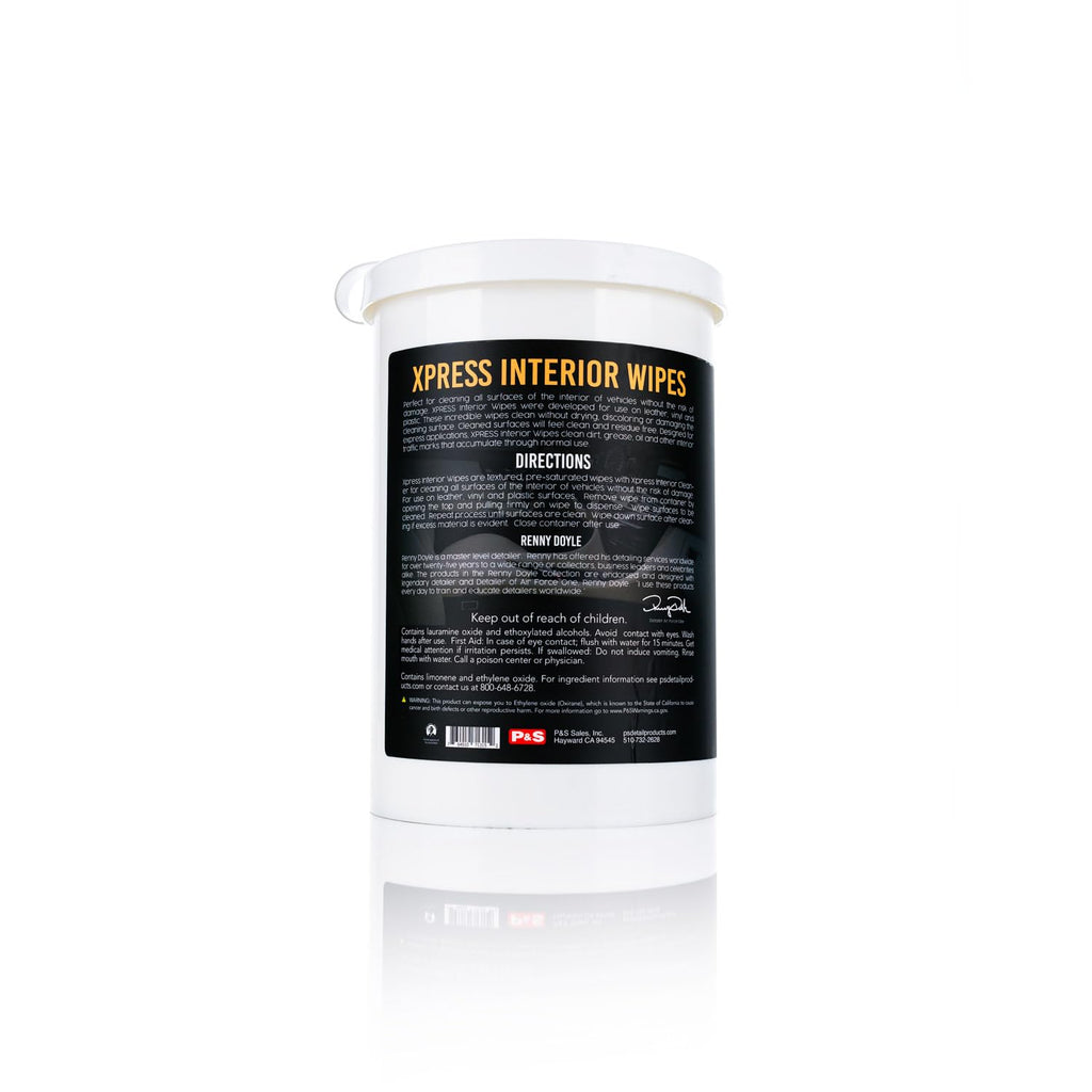 P&S XPRESS Interior Wipes - Versatile All-in-One Cleaning Wipes for Leather, Vinyl, Plastic, and More - Safe for Vehicle Interiors and Exterior Surfaces (150 Count)