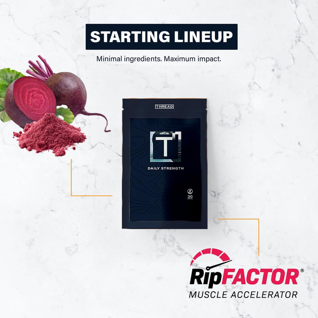 THREAD Performance Daily Strength | Strength & Recovery Capsules for Young Athletes | RipFACTOR® Herbal Blend | 30 Servings