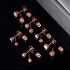 Dwearbeauty Rose gold Earrings, 6 Pairs Earrings Set Cubic Zirconia stud Earring with 18K Rose Gold Plated Hypoallergenic Opal Earring Small for Women