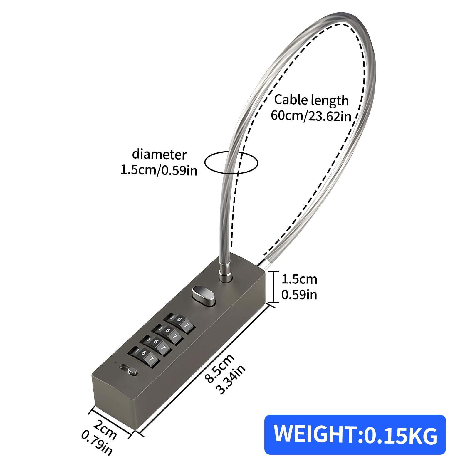 gate Locks for Outdoor Fence gate Lock Locker Lock Bike Cable Chain Combination Outdoor
