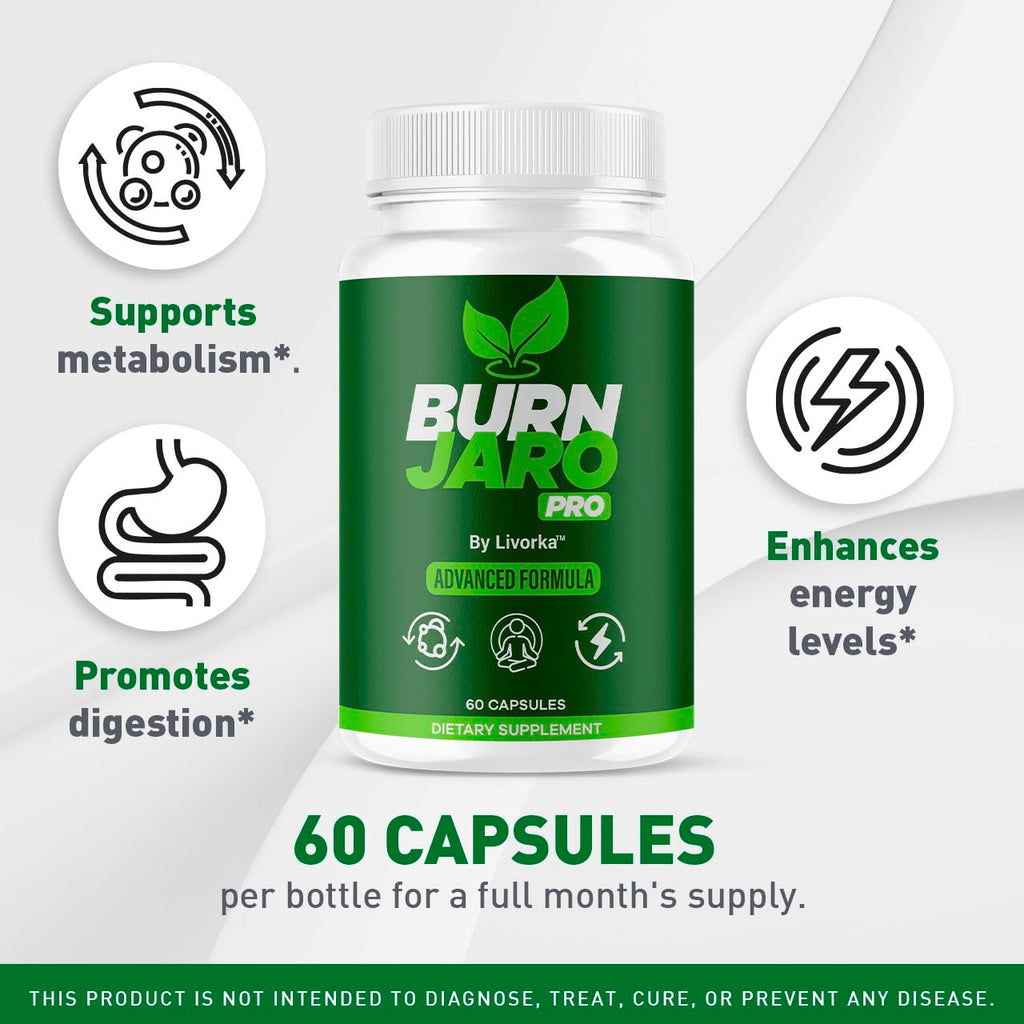 Burn Jaro Pro - BurnJaro Pink Salt Capsules Pro, BurnJaro Pro Pills, Official Advanced Formula Burn Jaro Pro Supplement Pills Natural Ingredients Reviews, 60 Capsules for 1 Month