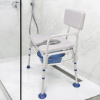 GreenChief Bedside Commode Chair 500 LBS, Padded Transfer Bench for Bathtub with Arms and Backrest, Heavy Duty Tub Shower Chair Adjustable Bath Seat for Inside Shower for Elderly Disabled