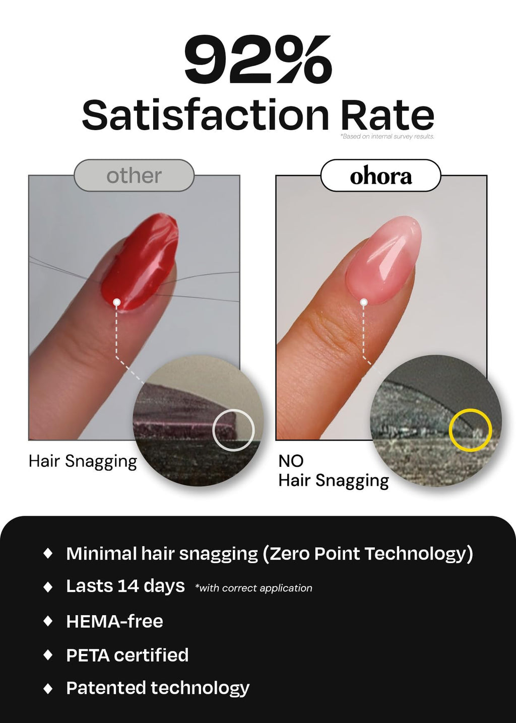 ohora Semi Cured Gel Nail Strips (N Moonlight) - Halloween Nails, Salon-Quality, Works with Any Lamps, Long Lasting, Easy to Apply & Remove - Includes 2 Prep Pads, Nail File & Wooden Stick