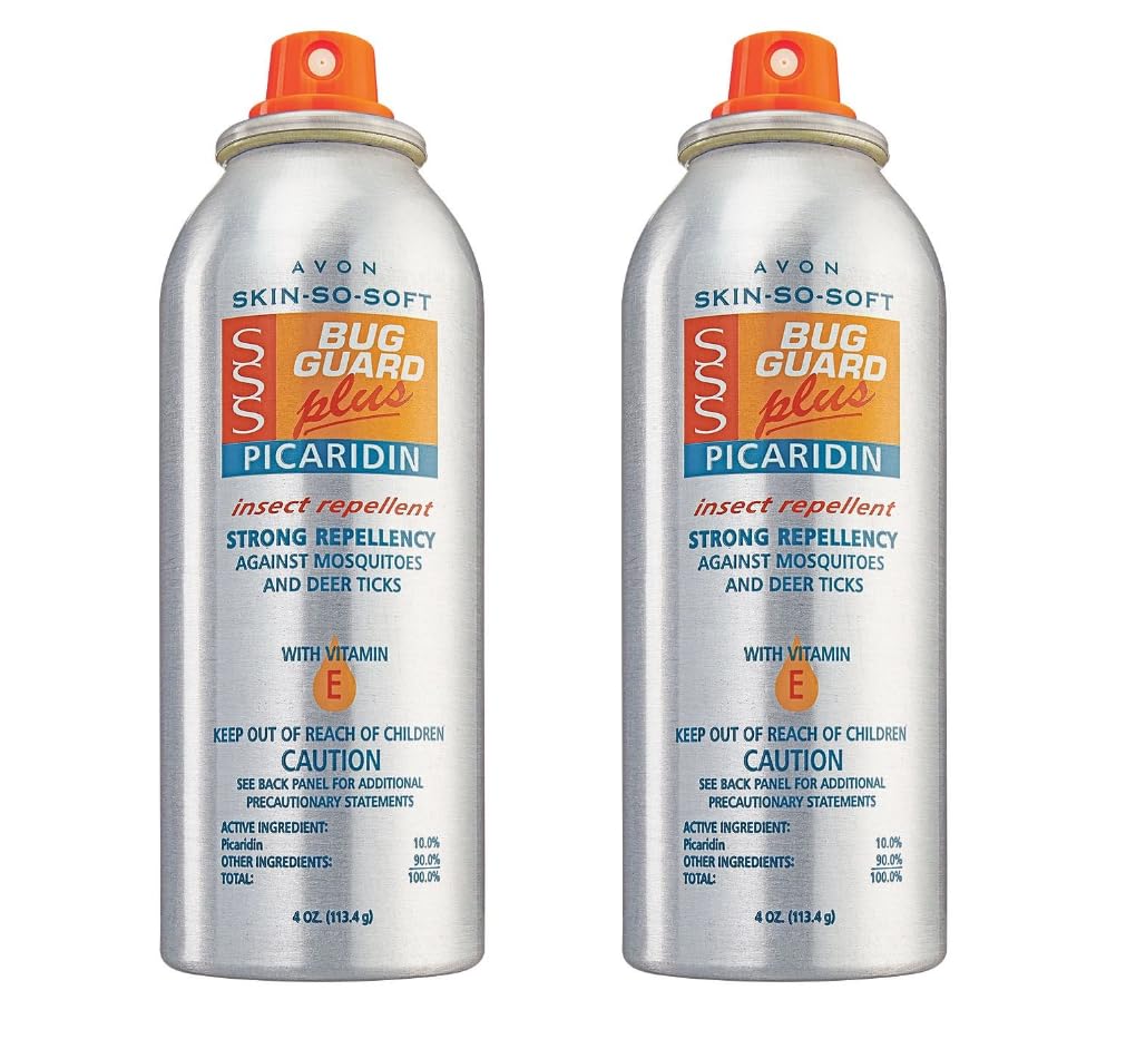 AVON Skin So Soft Bug Guard Plus Picaridin Aerosol Spray — DEET-Free Insect & Mosquito Repellent with Vitamin E — Quick-Drying, Unscented, Travel Size Bug Spray for Outdoor & Indoor (Pack of 2)