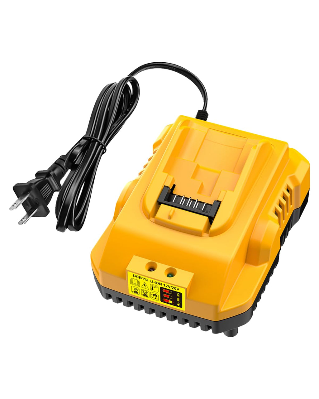 Ruzixt DCB112 Charger Replacement for Dewalt Battery Charger Compatible with Dewalt 12V 20V Max Battery DCB201 DCB204 DCB205 DCB206 DCB120 DCB127 DCB112 DCB115 DCB118 DCB107 DCB105 DCB102 (Yellow)