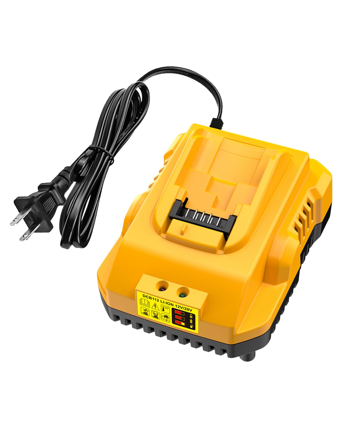 Ruzixt DCB112 Charger Replacement for Dewalt Battery Charger Compatible with Dewalt 12V 20V Max Battery DCB201 DCB204 DCB205 DCB206 DCB120 DCB127 DCB112 DCB115 DCB118 DCB107 DCB105 DCB102 (Yellow)