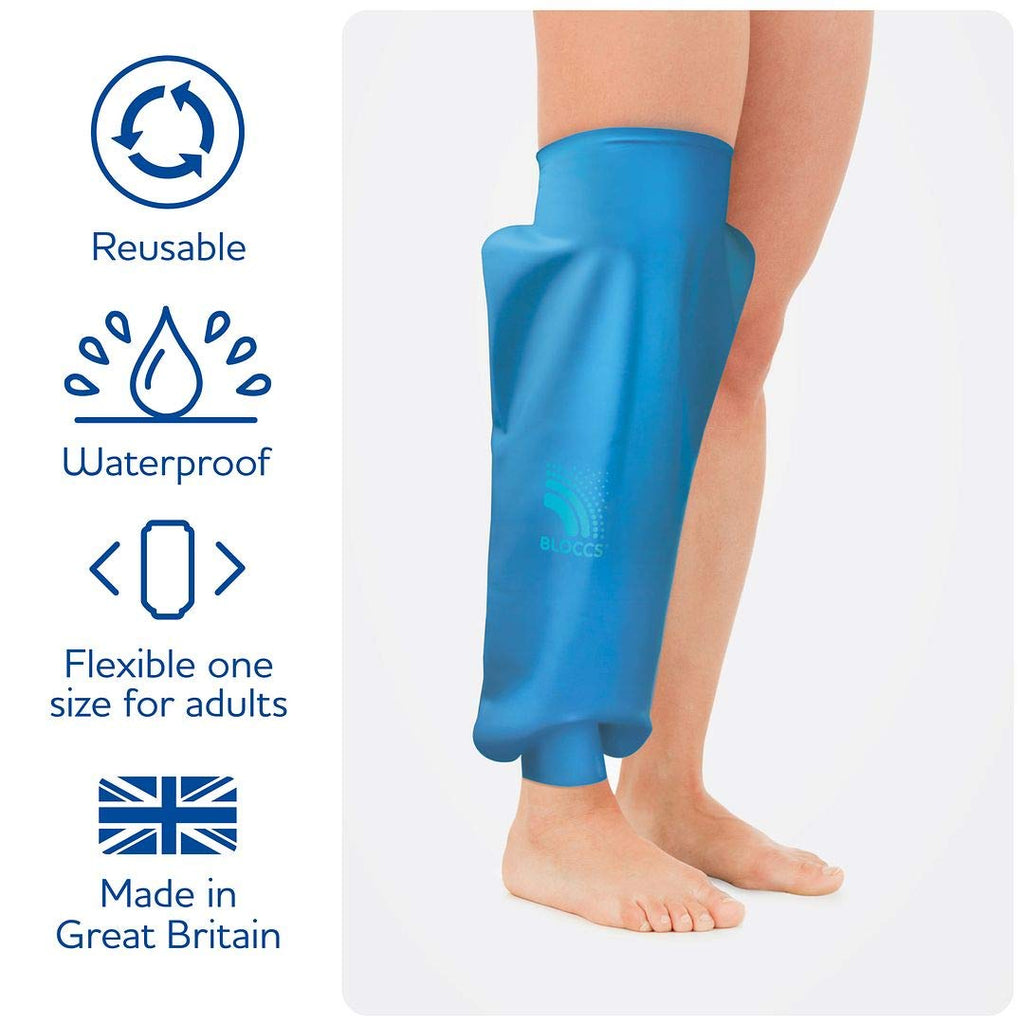 BLOCCS 100% Waterproof Knee Cover- Swim, Shower & Bathe. Watertight Protection for Dressings & Bandages - #AKP87-S - Adult Knee Protector - (Small)