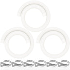 Poolvio 1.5" x 59" Above Ground Pool Hoses, 3-Pack, White- Heavy Duty UV Resistant Leak-Proof Replacement Hoses with 6 Metal Thumb Clamps, Perfectly Fits Intex Filter Pumps & Pool Surface Skimmers