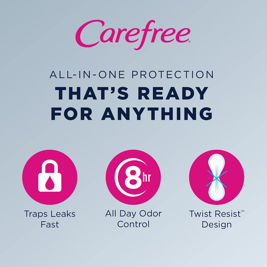 Carefree Body Shape Pant Liners, Regular, Multicolor Unscented 54 Count (Pack of 2)