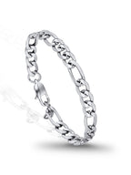 PROSTEEL Silver Bracelets for Men, Figaro Link, 7.5", 6mm