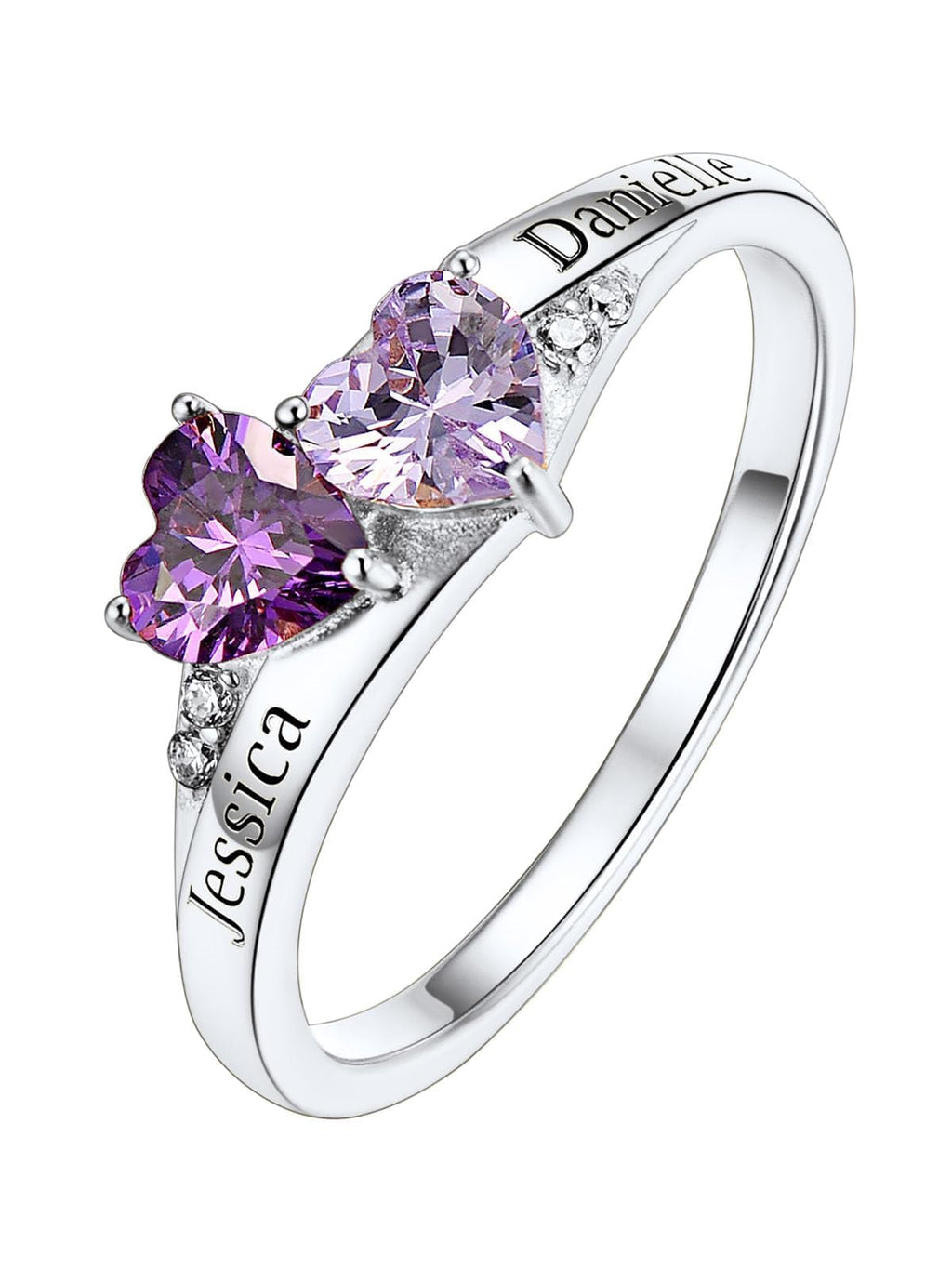 Custom4U Sterling Silver Rings for Women Personalized Name Ring