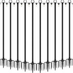 NSHWFW 10 Pack 10 ft Heavy Duty Metal String Light Poles Adjustable Outdoor Lighting Stand for Patio,Backyard,Garden,Party & Wedding Rustproof & Sturdy with Hooks