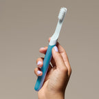 Quip Sonic Electric Toothbrush for Adults with Timer - Includes Travel Case & Replacement Brush Head - 3 Month Battery Life, Plastic Handle - Marine Blue