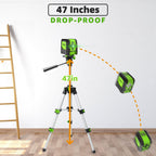 Huepar Laser Level, 100Ft Self Leveling Green Cross Line Laser for Picture Hanging, Tile, Decoration & DIY Construction – 360° Magnetic Base & AA Battery, Indoor Use