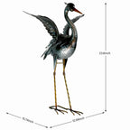 chisheen Crane Garden Statue Metal Heron Outdoor Decor Yard Art Bird Gift
