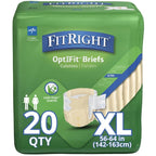 FitRight Adult Diapers, Ultra Heavy Absorbency, XL (Waist Size 56in-64in), 80 Count, OptiFit Incontinence Briefs for Men and Women, Disposable, Moisture-Wicking, Leak Protection,