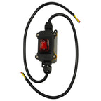 FUAUJUE Inline Cord Switches with 1.31FT 16AWG Cable Piggyback (3-core Bare Wire) Cord On/Off AC 110-240V Inline Power Switchs with Red Rocker Button for caravans Kitchens or Other Equipment(AC).