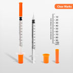 30 Pack U-100 1ml Syringes with Needle, 31G 5/16" 8mm 1cc Syringe