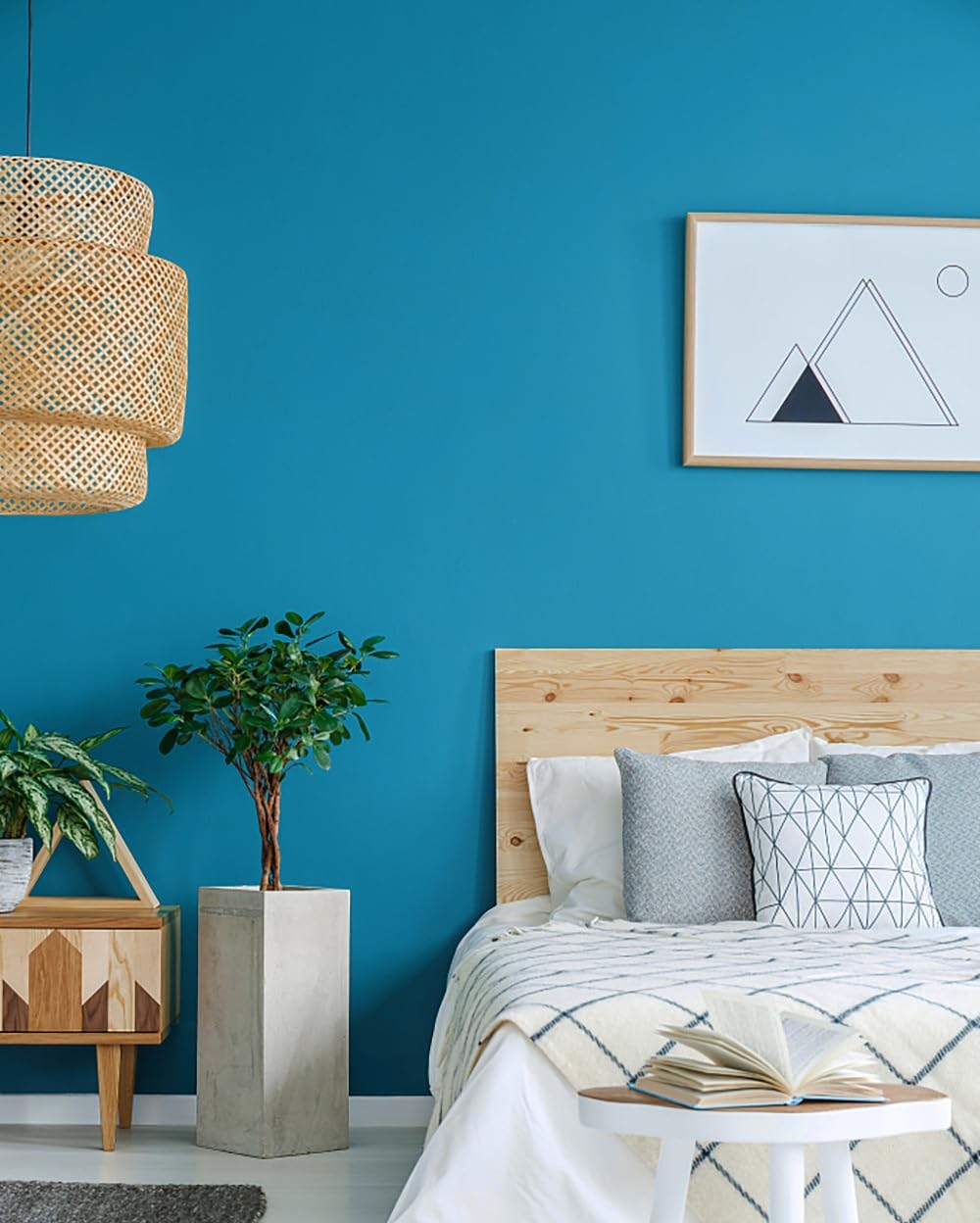 Micpolo 15.7"x394" Peel and Stick Wallpaper - Blue for Bedroom and Bathroom - Easy Peel Off, Renter Friendly, Removable Vinyl, Matte