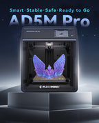 FLASHFORGE AD5M Pro 3D Printer, CoreXY 600 mm/s Printing Speed, 0.4 & 0.6mm 3s Quick-Swap 280°C Nozzles, 1-Click Auto Leveling, Fully Enclosed, 220×220×220mm Build Volume