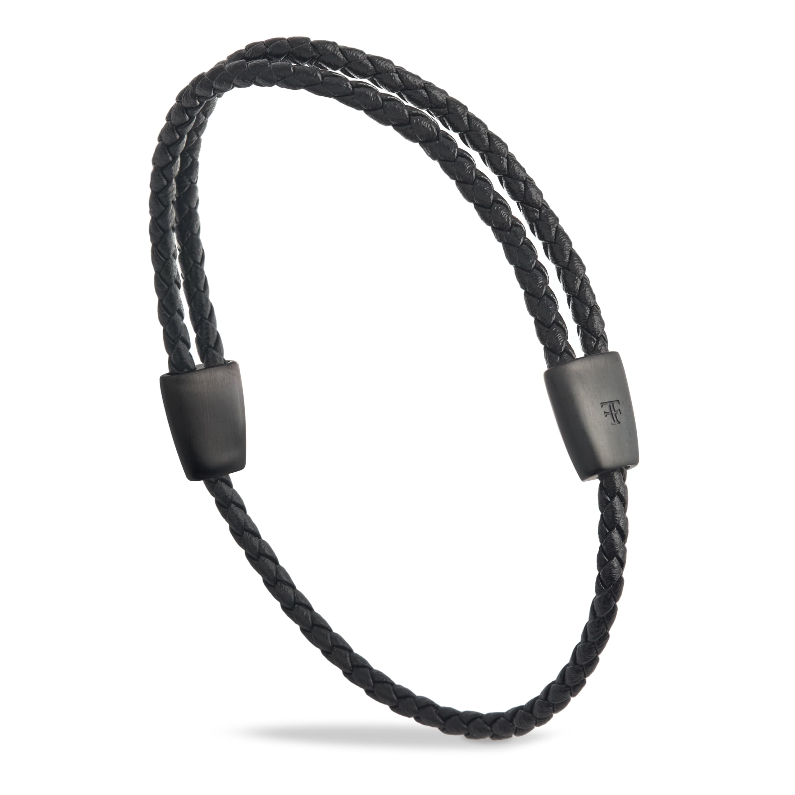 Forge & Foundry Trinity Men's Adjustable Black Braided Leather Bracelet