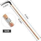 EcoDigiLife Solid Wood Long Handle Weeding Sickle, 30cm Extended Blade for Efficient Weed & Brush Clearing, 3-Section Adjustable Length, Heavy Duty Gardening Tool for Yard, Garden, Field and Ditch