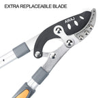 AIRAJ Telescoping Anvil Loppers, Heavy Duty Branch Cutter Tree Trimmer with SK5 Steel Spare Blade, 27-41''Adjustable Aluminum Handle, Labor-Saving Garden Tools for Cutting Thick Branches Up to 2 Inch