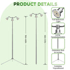 Full Spectrum Grow Lights for Indoor Plants 15-62 Inches Height Adjustable Aluminum Alloy Plant Growing Lamps with Detachable Tripod Stand, Auto On/Off Timer (Full Spectrum, Three Heads)