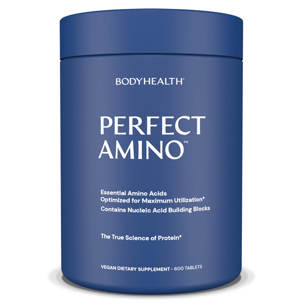 BodyHealth PerfectAmino, Essential Amino Acid with BCAAs + Lysine, Phenylalanine, Threonine, Methionine, Tryptophan, Supplement for Muscle Mass Production, Recovery & Strength (600 ct)