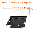 Amazon Basics Interior Door Hinges, Square, 3.5 x 3.5 Inch, Matte Black, Pack of 12