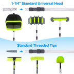Sepetrel Pool Pole-Upgraded Professional 12 Foot Telescoping Swimming Pool Pole with Threaded Tips,Adjustable Telescopic Poles,for Skimmer Net,Brush,Vacuum Head