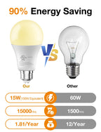 DAYBETTER LED Light Bulbs, A19 2700K Warm Light Bulbs 100 Watt Equivalent, 1500LM Warm White Led Bulbs, E26 Standard Base, Non-Dimmable, 15 Watt Lightbulbs for Home Office, 24 Pack
