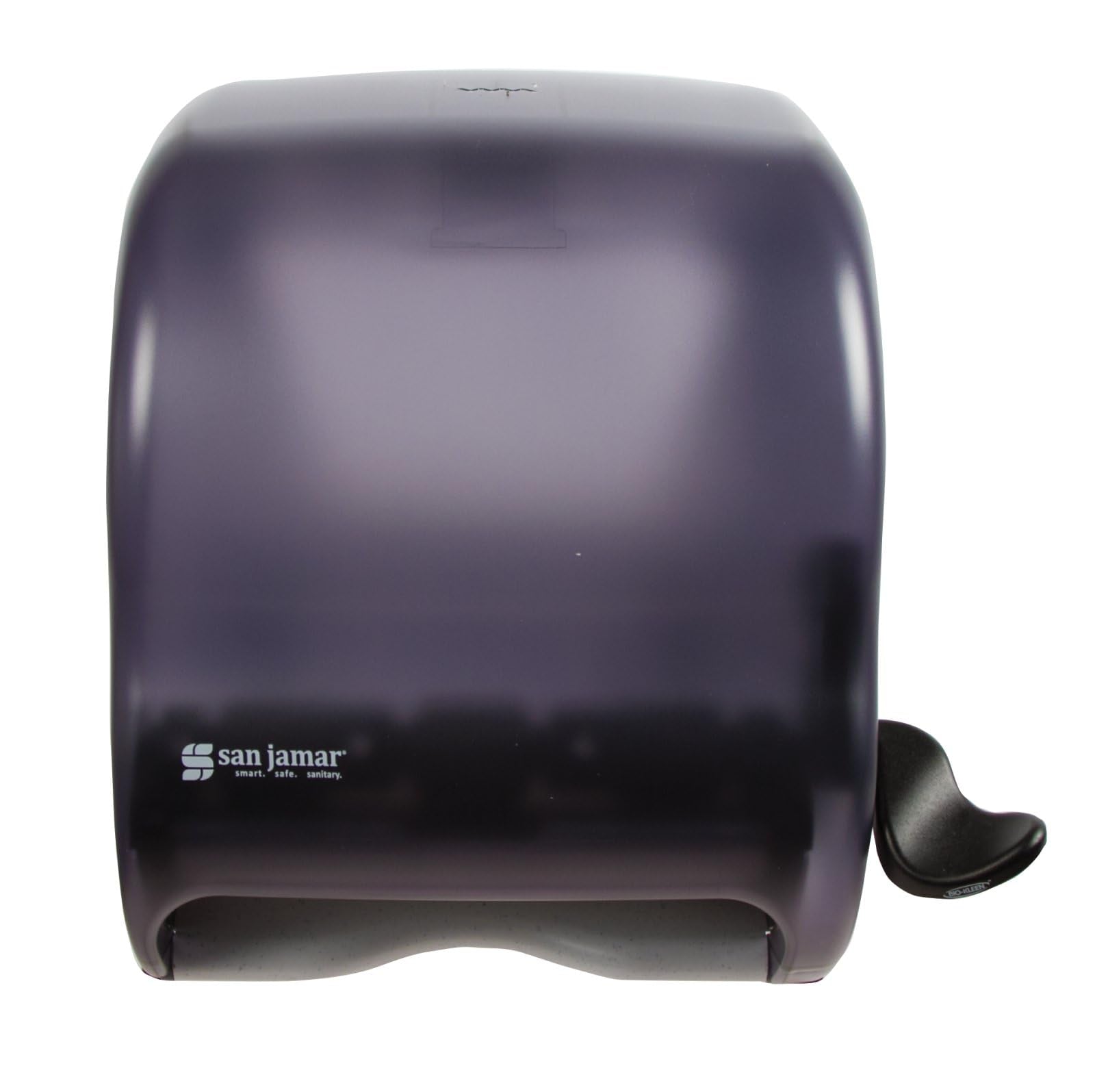 San Jamar Element Paper Towel Dispenser, Manual Lever Roll for Bathroom and Kitchen, 12.75" x 12.5" x 8.5", 1 Count, Black Pearl