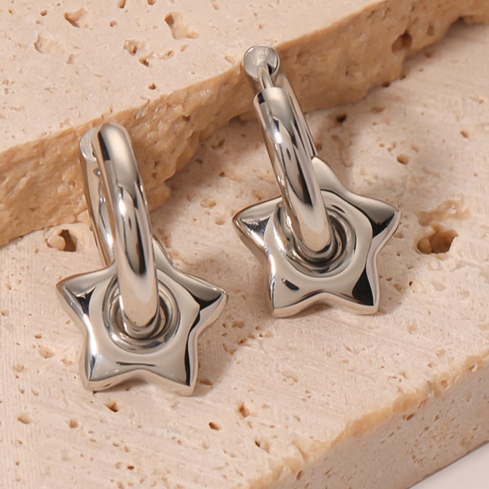 Star Hoop Earrings For Women