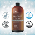 Body Wash with Tea Tree & Organic Tea Tree Oil - Fights Odor, Acne & Skin Issues, 16.9 oz by BeingNaturals