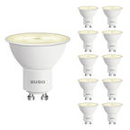 BUBO GU10 LED Bulb 6W Equivalent 50W, 2700K Soft White 650 Lumens, Non-Dimmable GU10 Bulb Replacement for Track Lighting, MR16 LED Bulb for Kitchen, Range Hood, Living Room, Bedroom, 10 Pack