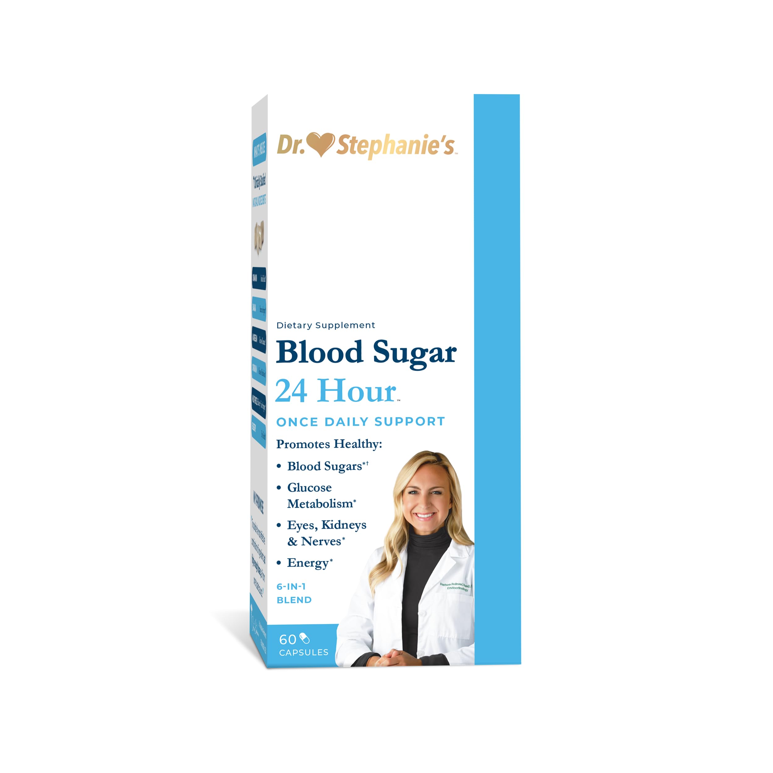 Pharmaganics Blood Sugar 24 Hour - 6 in 1 Formula with Cinnamon, Banaba, Chromium, Milk Thistle, & More - Once Daily Supplement