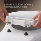 Kohler 4636-RL-0 Cachet ReadyLatch Elongated Slow Close Toilet Seat, Soft Close Quiet Lid, Contoured Grip-Tight Bumpers Installation Hardware, Apartment Essentials, White