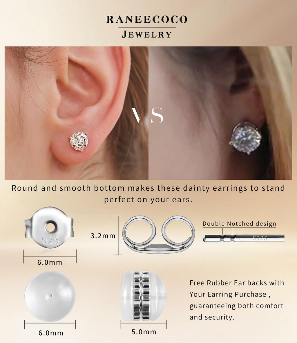 "STUNNING FLAME" 18K Gold Plated Silver Brilliant Cut Simulated Diamond Cubic Zirconia Stud Earrings(yellow-gold-plated-silver, 0.9)
