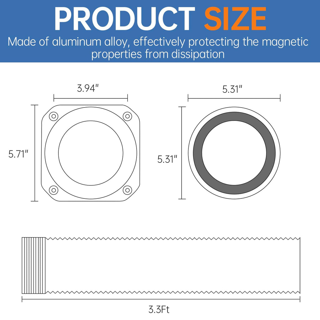 Magnetic Dryer Vent Coupling Connector Kit - DV180 Airtight Seal, Quick Connect, Includes 4"x3.3ft Duct & 2 Clamps