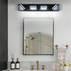 360° Rotate LED Bathroom Vanity Light Fixtures, 1600LM Acrylic Matte Black Vanity Lights for Bathroom, Modern Wall Lighting Fixtures Over Mirror Kitchen Living Room Hallway (Natural White Light 5000K)