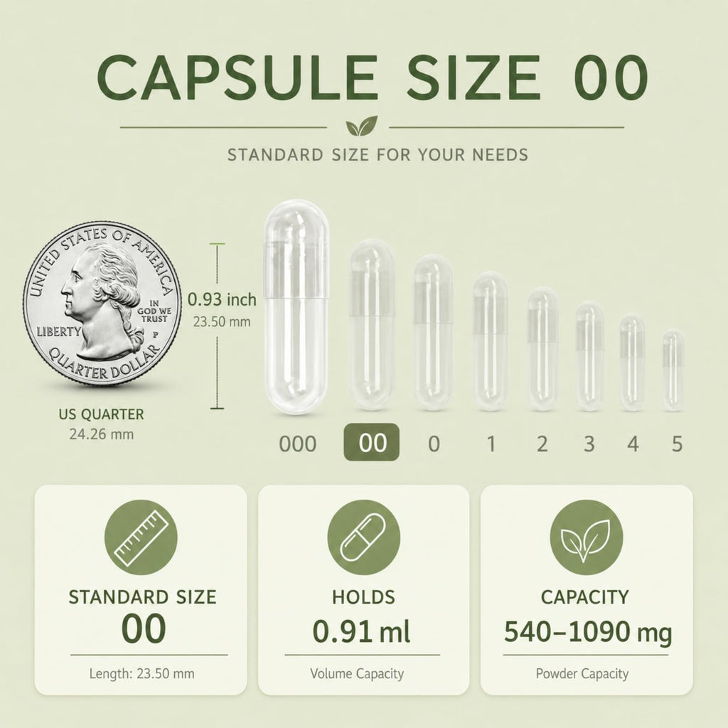 FUMMANY Size 00 Vegan Empty Pill Capsules -1000 Count Clear Veggie Vegetarian Capsule Filling Vitamin Powders for DIY Supplements
