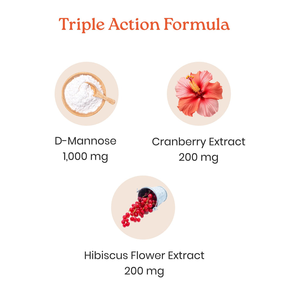 NewLife Naturals D-Mannose Capsules | w/Cranberry and Hibiscus Extracts | Natural Urinary Tract Health Supplement | 1400mg Pure Veggie Powder | 120 Veggie Capsules