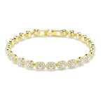 Una Angelic bracelet, Round cut, White, Gold-tSwarovski One plated