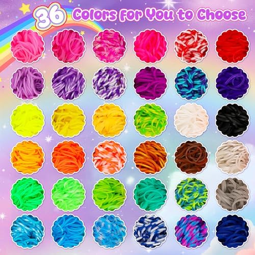 UUEMB 10000+ Rubber Band Bracelet Kit, Colorful Loom Bracelet Making Kit with Storage Box, DIY Art Craft Kit with Charms Beads for Beginners Kids Girls Boys Birthday Parties Christmas Gift