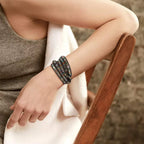 Emibele Leather Multilayer Wrap Bracelets for Women, Boho Style