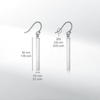 Limerencia Pure Titanium Vertical Bar Dangle Earrings, Lightweight Drop Earrings Hypoallergenic for Sensitive Ears Women (30 mm, Silver)