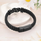 abooxiu Stainless Steel Cremation Bracelet for Ashes, Black, Memorial Jewelry Keepsake Bangle for Men & Women