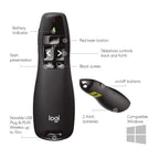 Logitech Wireless Presenter R400 USB A PowerPoint Clicker with Laser
